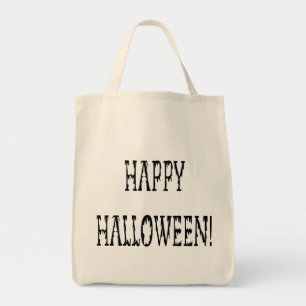 Bolsa Tote Texto do Mundo de Morte Feliz Halloween