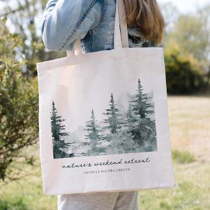 Bolsa Tote Texto editável Floresta Bachelorette