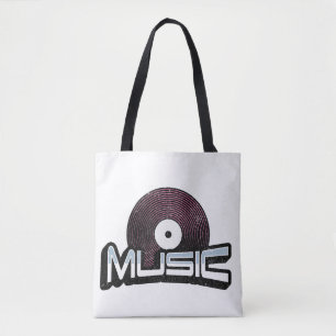Bolsa Tote Texto musical com vinil record