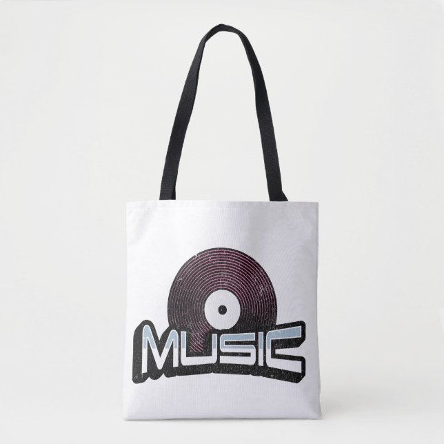 Bolsa Tote Texto musical com vinil record (Frente)