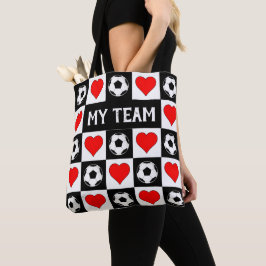 Bolsa Tote Texto ou Nome Personalizado do Padrão Coração do J