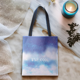 Bolsa Tote Texto Personalizado Bag Azul Nebulosa Azul