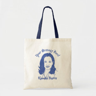 Bolsa Tote Texto Personalizado da Arte da Linha Kamala Harris
