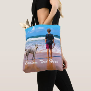 Bolsa Tote Texto Personalizado Da Bag De Fotos Pet