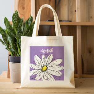 Bolsa Tote Texto Personalizado da Margarida Esbranquiçada e A