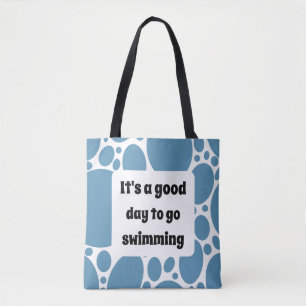 Bolsa Tote Texto personalizado e padrão de bolhas