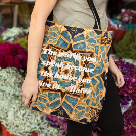 Bolsa Tote Texto Personalizado Khatam Marquetry Artes Iranian
