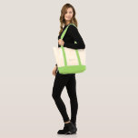 Bolsa Tote Texto personalizável bege verde moderno de tendênc<br><div class="desc">Saco de na moda de texto personalizável.</div>