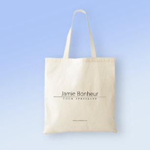 Bolsa Tote Texto preto elegante simples