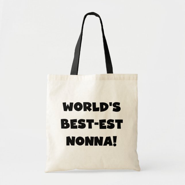 Bolsa Tote Texto Preto - Melhor t-shirts e presentes (Frente)