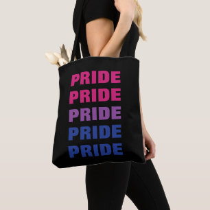 Bolsa Tote Texto Repetido Personalizável do Orgulho Bissexual