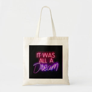 Bolsa Tote Texto Rosa Púrpura Arte Era Tudo Um Sinal De Sonh