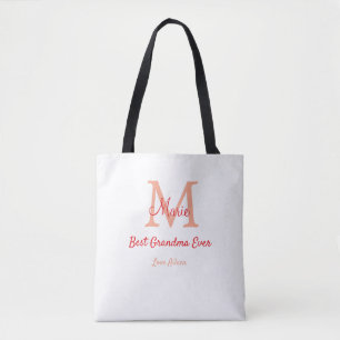 Bolsa Tote texto simples e mínimo da melhor vovó sempre verme