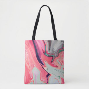 Bolsa Tote textura abstrato elegante do fluxo líquido de márm