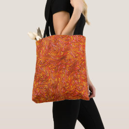 Bolsa Tote Textura avermelhada vívida com tons de amarelo