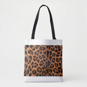 Bolsa Tote Textura da pele do leopardo: Prato de mancha-leopa