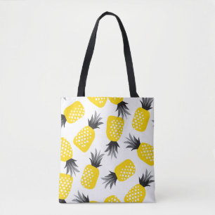 Bolsa Tote Textura de abacaxi, Padrão de Verão de Vintage.