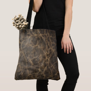 Bolsa Tote Textura De Couro Bruto Em Vintage