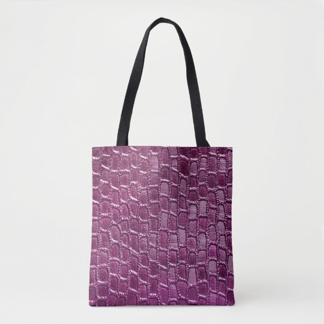 Bolsa Tote Textura de couro roxo (Frente)