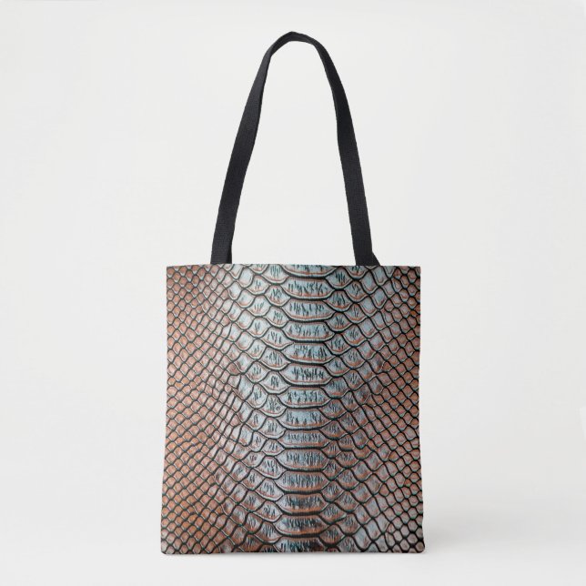 Bolsa Tote textura de fundo em pele, crocodilo,l (Frente)