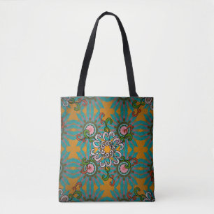 Bolsa Tote Textura de fundo, papel de parede, tema floral em 