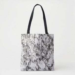 Bolsa Tote Textura de granito Fundo do mármore em preto