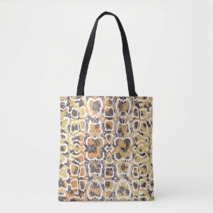 Bolsa Tote Textura de impressão de animais de Cobra de Leopar