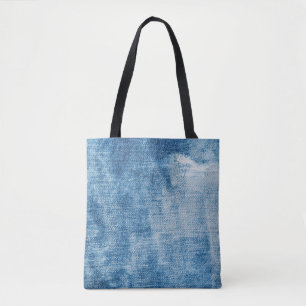 Bolsa Tote Textura de jeans de denim azul