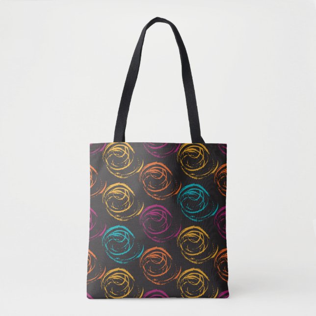 Bolsa Tote Textura de laranja pintada à mão. Elemento geométr (Frente)