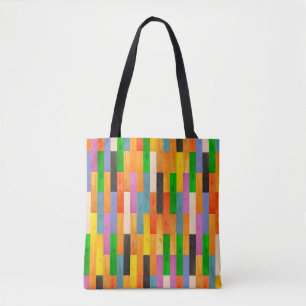 Bolsa Tote Textura de madeira multicolorida. Parquete de made