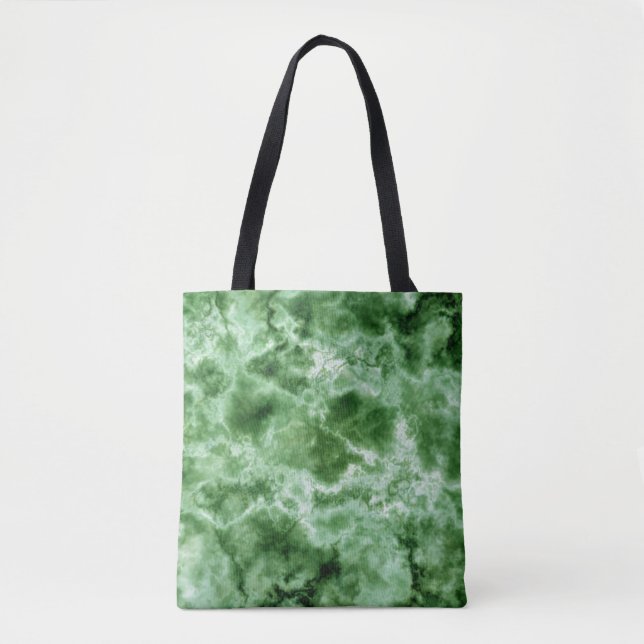 Bolsa Tote Textura de mármore verde (Frente)