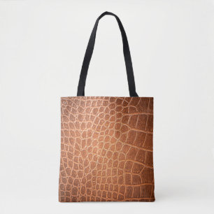 Bolsa Tote Textura de pele castanha em couro para fundo