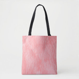 Bolsa Tote Textura de pele de lã rosa macia