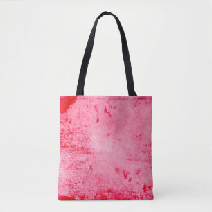 Bolsa Tote Textura de Pintura Grunge Rosa Vermelho