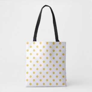 Bolsa Tote Textura de pontos brilhantes Dourados da Polka