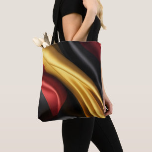 Bolsa Tote Textura de seda com bandeira da Alemanha