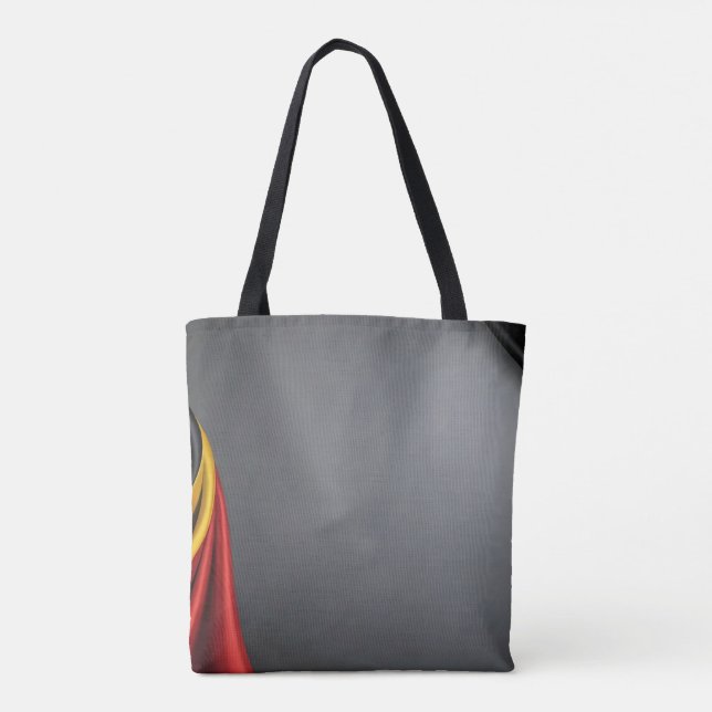 Bolsa Tote Textura de seda com bandeira da Alemanha (Verso)