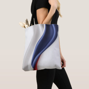 Bolsa Tote Textura de seda com bandeira francesa