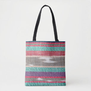 Bolsa Tote Textura de Tecido irregular colorida, padrão, fun