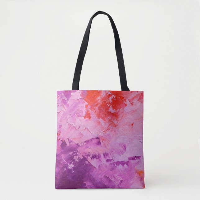 Bolsa Tote Textura de tinta de óleo de abstrato na canvas, fu (Frente)