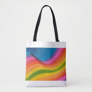 Bolsa Tote textura do padrão abstrato arco-íris