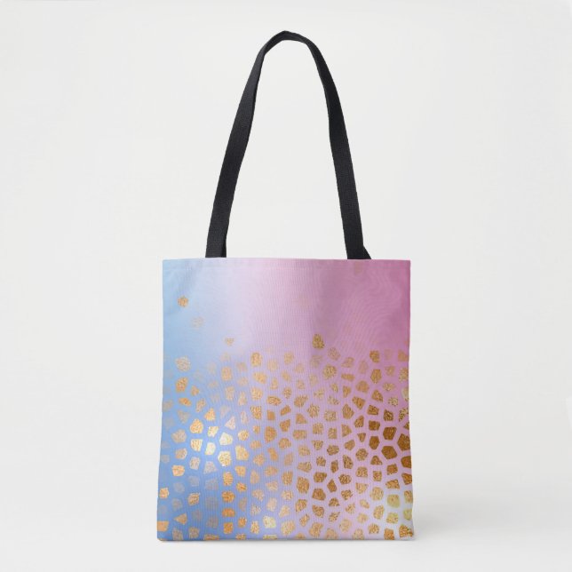 Bolsa Tote Textura Dourada: fundo abstrato de gradiente (Frente)
