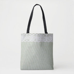 Bolsa Tote Textura e lacete de matérias têxteis em tecido