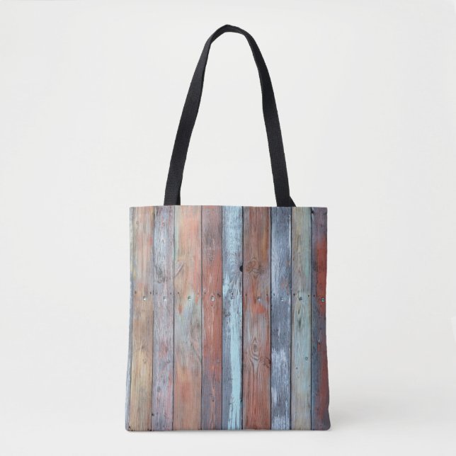 Bolsa Tote Textura em parede de madeira, madeira antiga pinta (Frente)