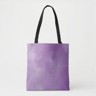 Bolsa Tote Textura Estética de Aquarela Roxa Abstrata 