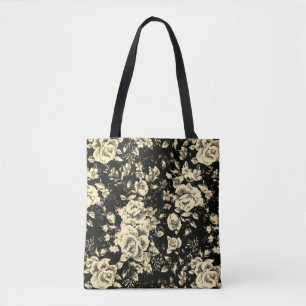 Bolsa Tote textura floral de vintage abstrato 