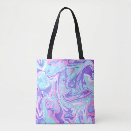 Bolsa Tote Textura Líquida do Mármaco Azul e Roxo