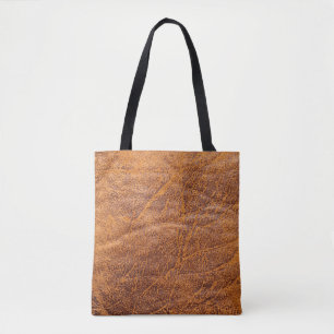 Bolsa Tote Textura natural de couro castanho, couro, esqui
