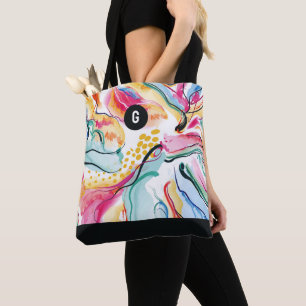 Bolsa Tote Textura orgânica de primavera com formas onduladas