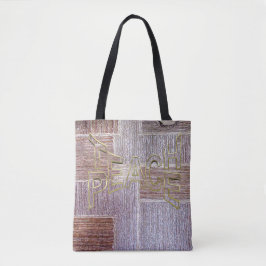 Bolsa Tote Textura original de artesanato de tapete de couro